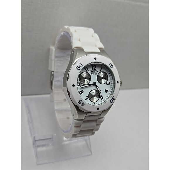 Invicta Couture Angel White Silicone Multifunction Watch 40mm Quartz New Battery - Picture 3 of 11